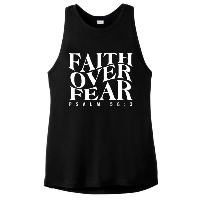 Faith Over Fear Psalm 56 3 Ladies Tri-Blend Wicking Tank