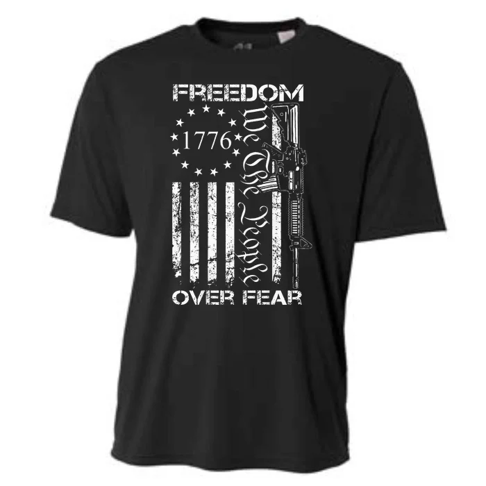 Freedom Over Fear Pro Gun USA Flag 2nd Amendment Cooling Performance Crew T-Shirt