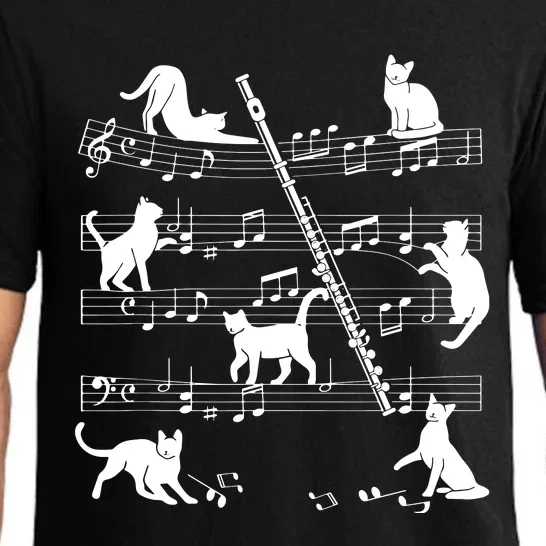 Flautist Or Flutist Cats For Cat Loving Flute Player Pajama Set