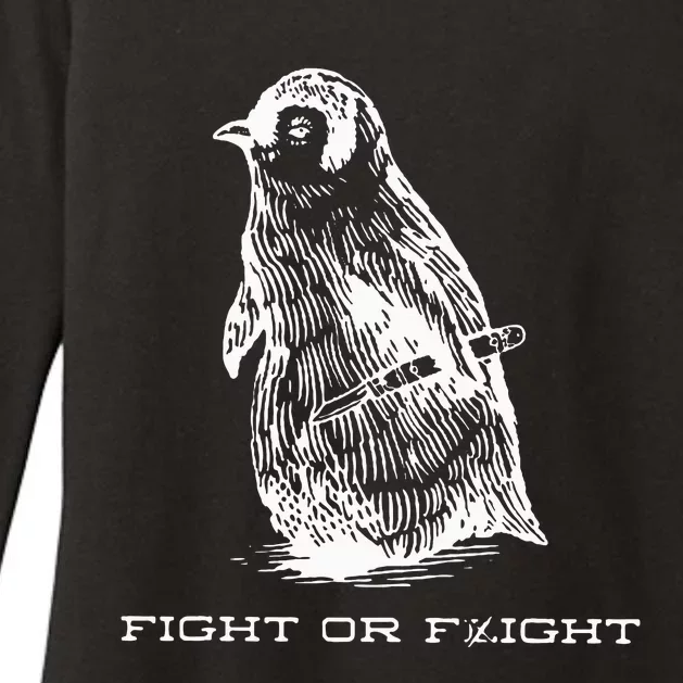 Fight Or Flight Funny Penguin Pun Fight Or Flight Meme Womens CVC Long Sleeve Shirt