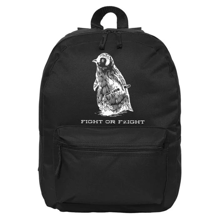 Fight Or Flight Funny Penguin Pun Fight Or Flight Meme 16 in Basic Backpack