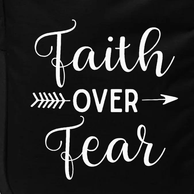 Faith Over Fear Arrow Cute Lettering Inspirational Christian Impact Tech Backpack