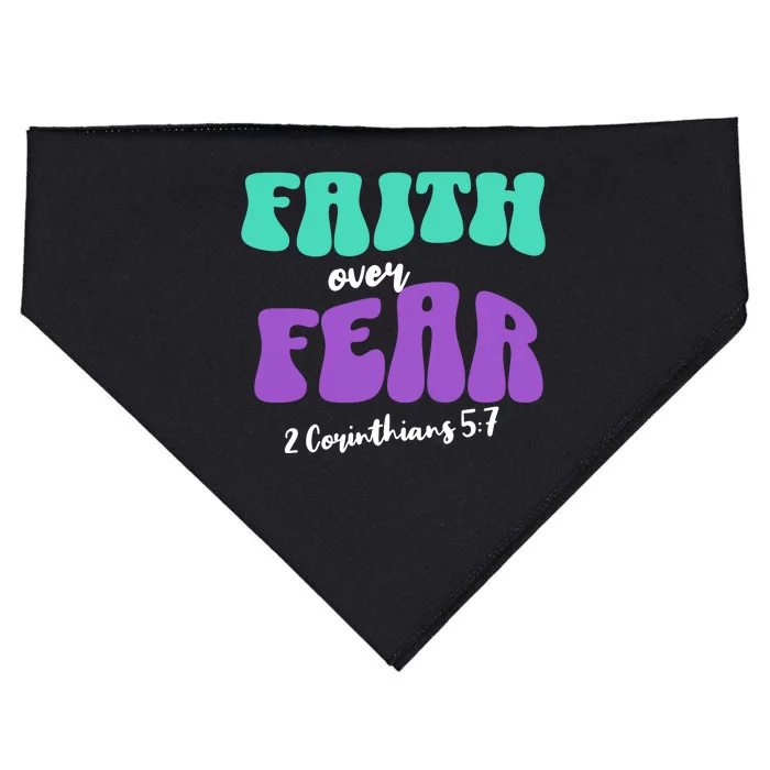 Faith Over Fear Christian Motivational USA-Made Doggie Bandana