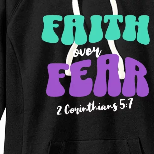 Faith Over Fear Christian Motivational Women's Fleece Hoodie