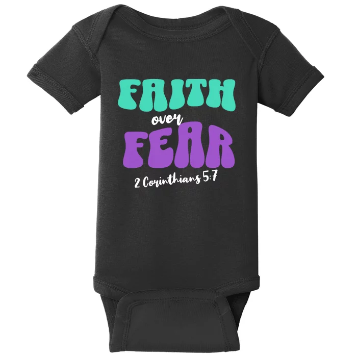 Faith Over Fear Christian Motivational Baby Bodysuit