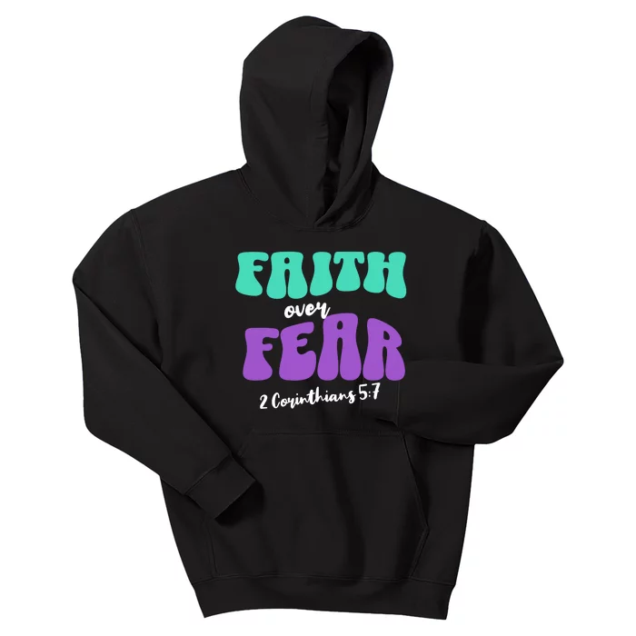 Faith Over Fear Christian Motivational Kids Hoodie