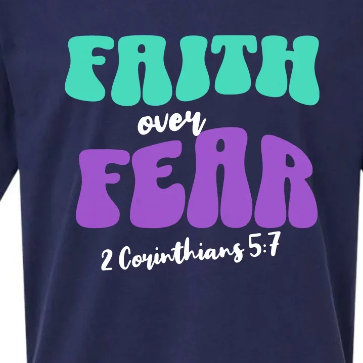 Faith Over Fear Christian Motivational Sueded Cloud Jersey T-Shirt