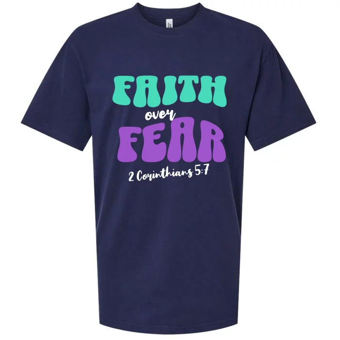 Faith Over Fear Christian Motivational Sueded Cloud Jersey T-Shirt