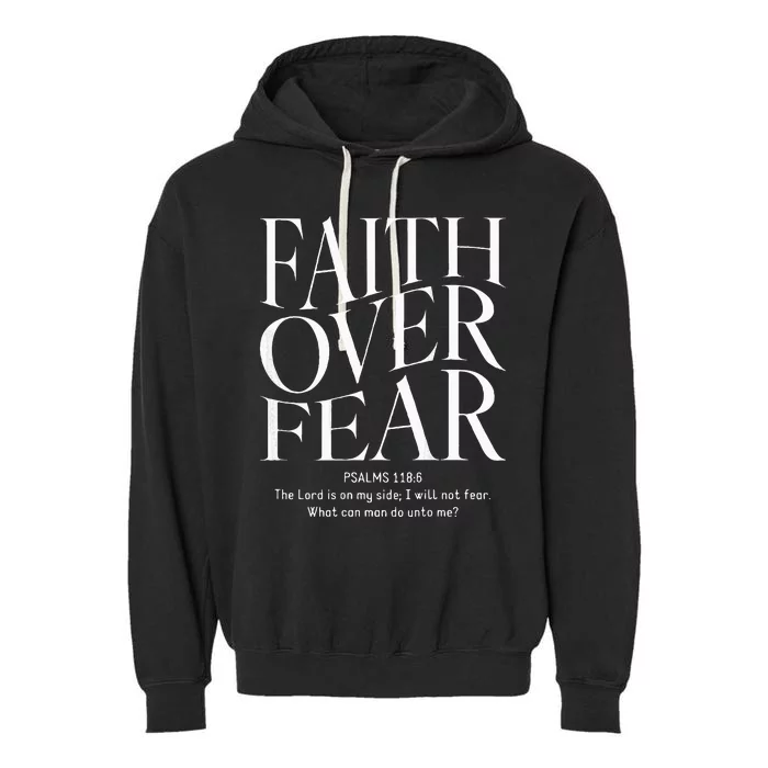 Faith Over Fear Christian Garment-Dyed Fleece Hoodie