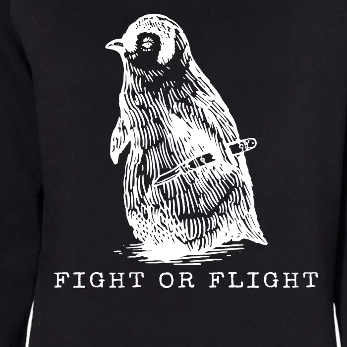 Fight Or Flight Funny Penguin Meme Womens California Wash Sweatshirt