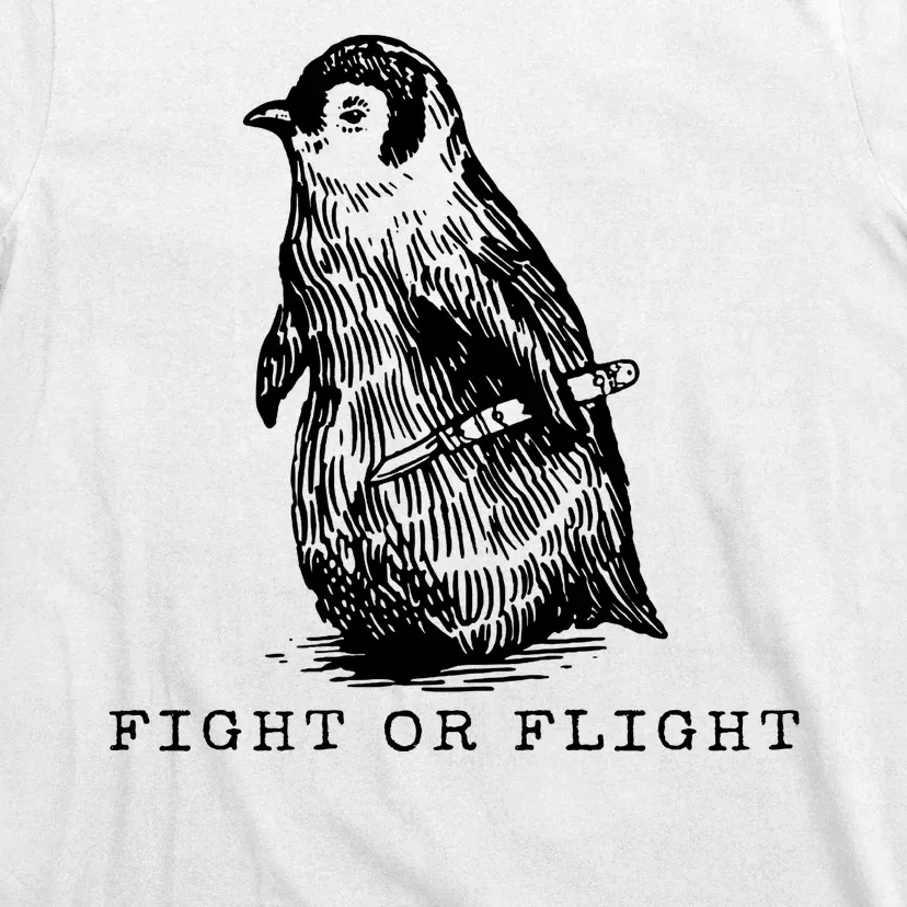 Fight Or Flight Funny Penguin Meme T-Shirt