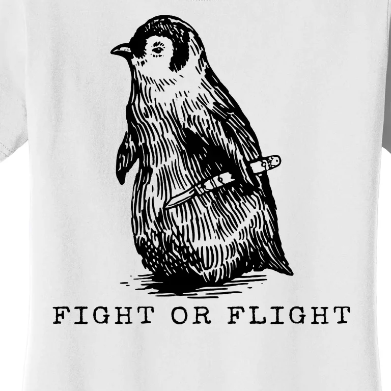 Fight Or Flight Funny Penguin Meme Women's T-Shirt