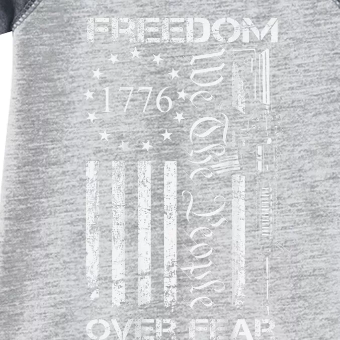 Freedom Over Fear Pro Gun Usa Flag 2nd Amendment Infant Baby Jersey Bodysuit