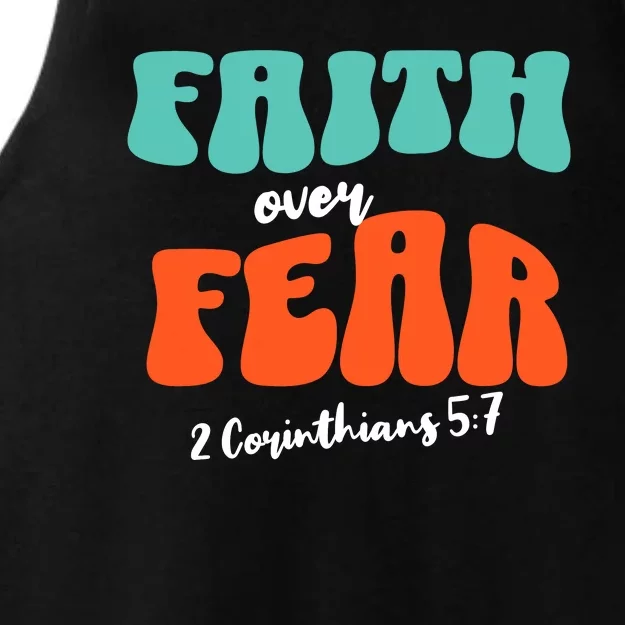 Faith Over Fear Christian Motivational Ladies Tri-Blend Wicking Tank