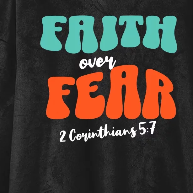 Faith Over Fear Christian Motivational Hooded Wearable Blanket