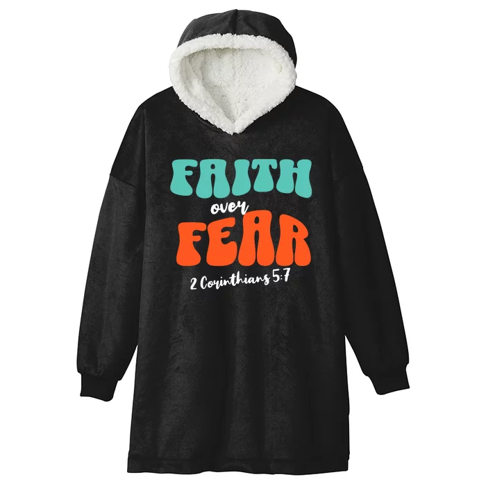 Faith Over Fear Christian Motivational Hooded Wearable Blanket