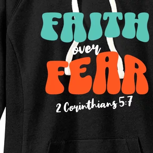 Faith Over Fear Christian Motivational Women's Fleece Hoodie