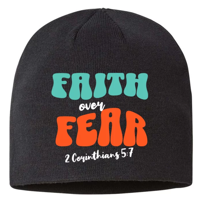 Faith Over Fear Christian Motivational 8 1/2in Sustainable Knit Beanie