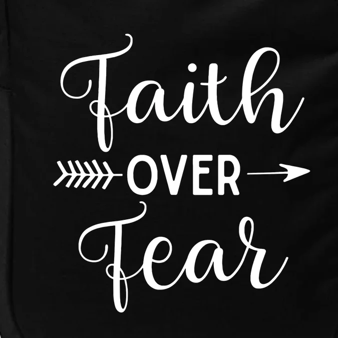 Faith Over Fear Arrow Cute Lettering Inspirational Christian Impact Tech Backpack