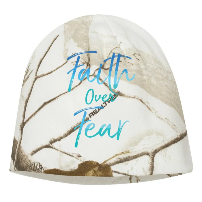 Faith Over Fear Vintage Inspirational Bold Christian Kati - Camo Knit Beanie