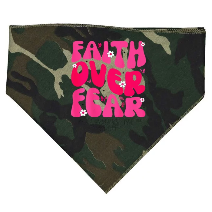 Faith Over Fear Christian Women Jesus Religious Floral USA-Made Doggie Bandana