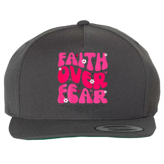 Faith Over Fear Christian Women Jesus Religious Floral Wool Snapback Cap