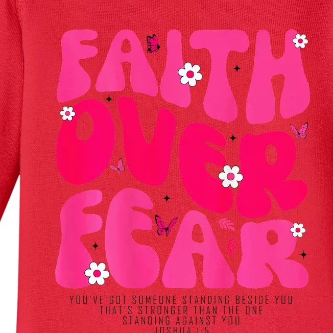 Faith Over Fear Christian Women Jesus Religious Floral Baby Long Sleeve Bodysuit