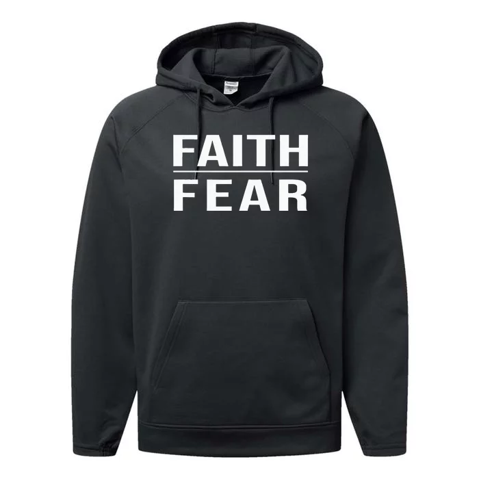 Faith Over Fear Christian For Men Faith Based Gift Performance Fleece Hoodie