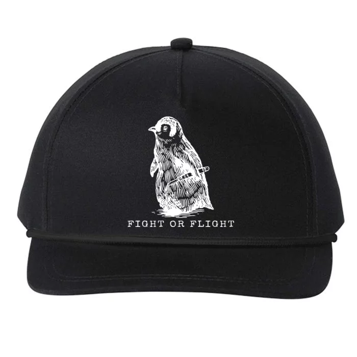 Fight Or Flight Funny Penguin Meme Snapback Five-Panel Rope Hat