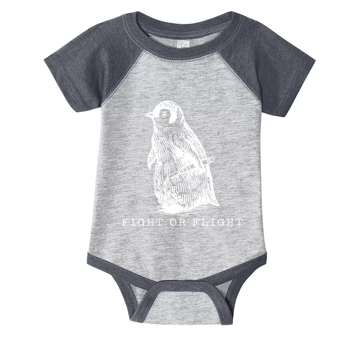 Fight Or Flight Funny Penguin Meme Infant Baby Jersey Bodysuit