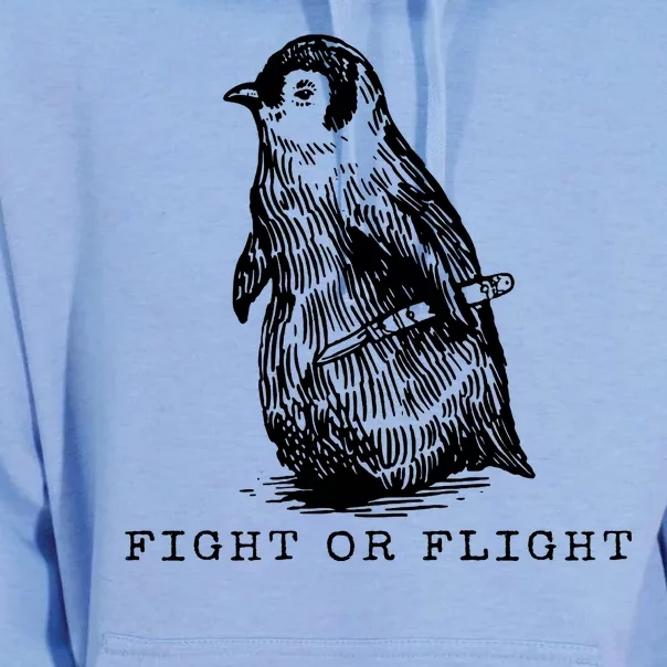 Fight Or Flight Funny Penguin Meme Unisex Surf Hoodie