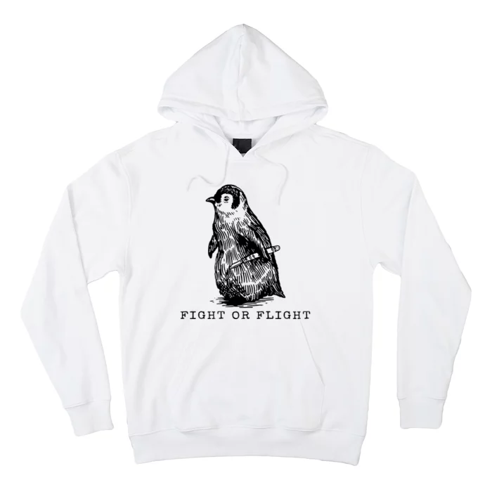 Fight Or Flight Funny Penguin Meme Hoodie