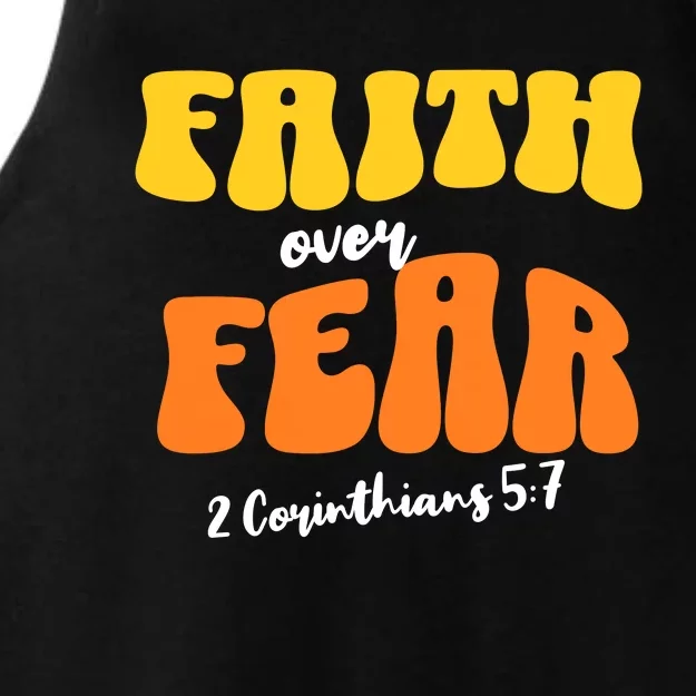 Faith Over Fear Christian Motivational Ladies Tri-Blend Wicking Tank