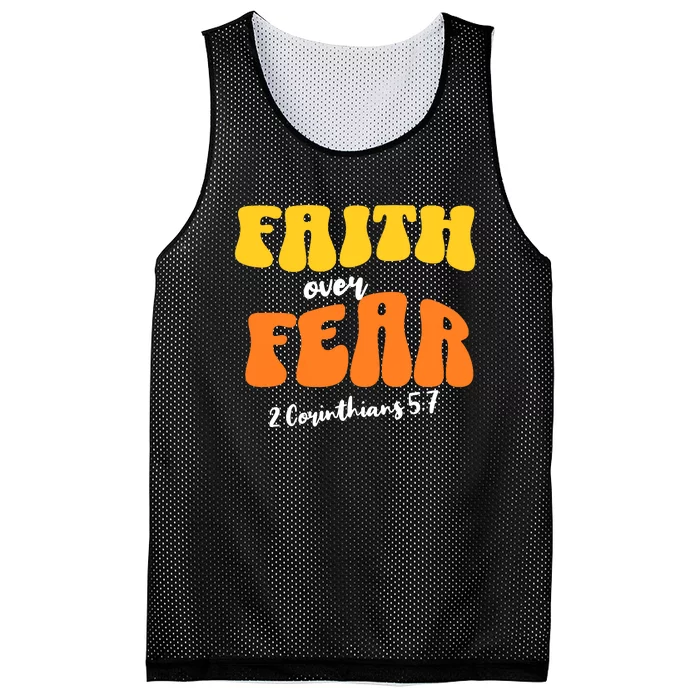 Faith Over Fear Christian Motivational Mesh Reversible Basketball Jersey Tank