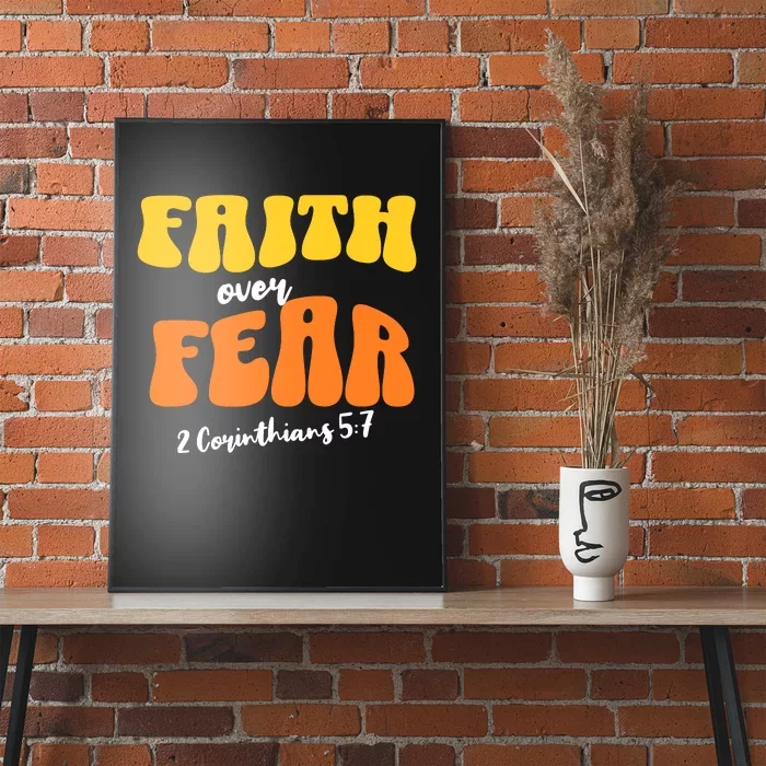 Faith Over Fear Christian Motivational Poster