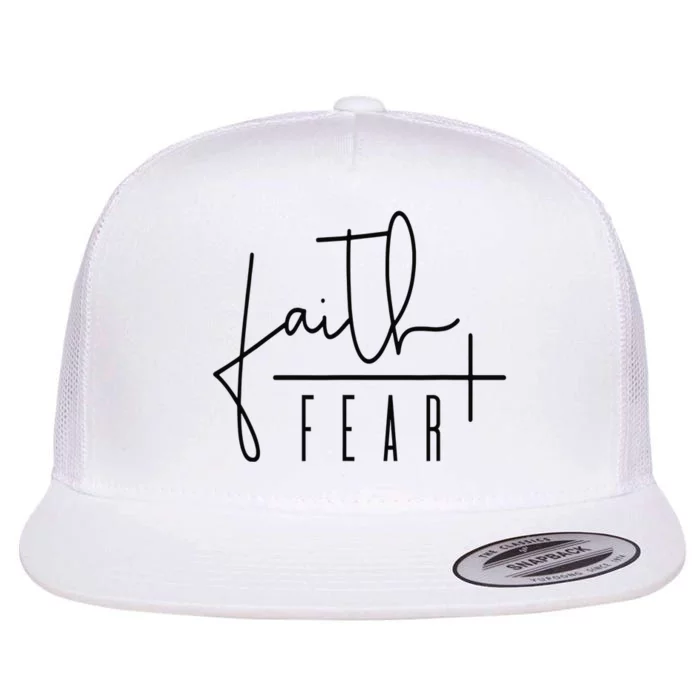 Faith Over Fear Jesus Religious Faith Christian Flat Bill Trucker Hat