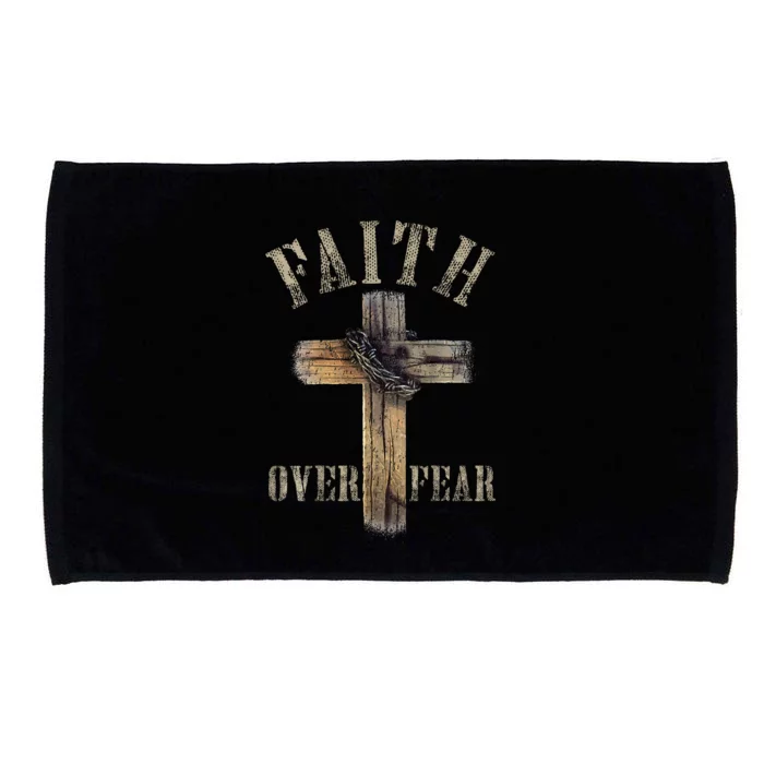 Faith Over Fear American Christian Cross God Jesus Microfiber Hand Towel