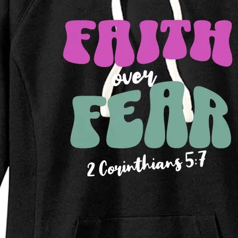 Faith Over Fear Christian Motivational Women's Fleece Hoodie