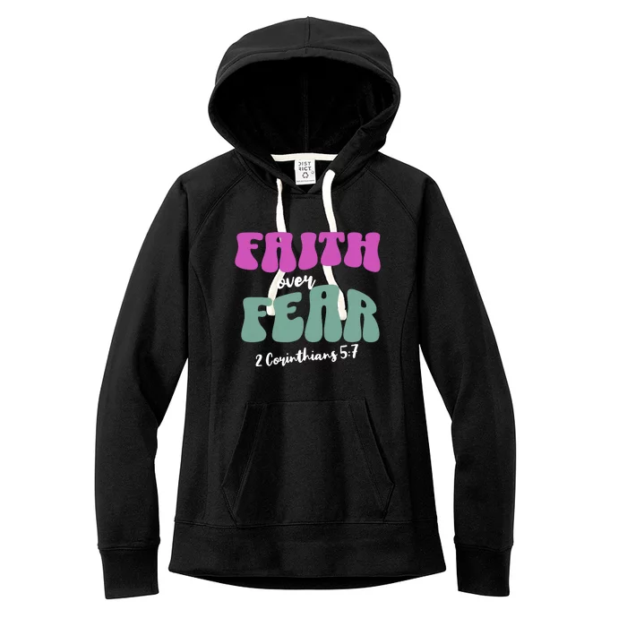 Faith Over Fear Christian Motivational Women's Fleece Hoodie