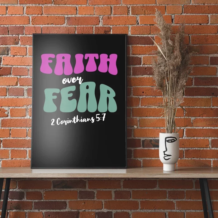 Faith Over Fear Christian Motivational Poster