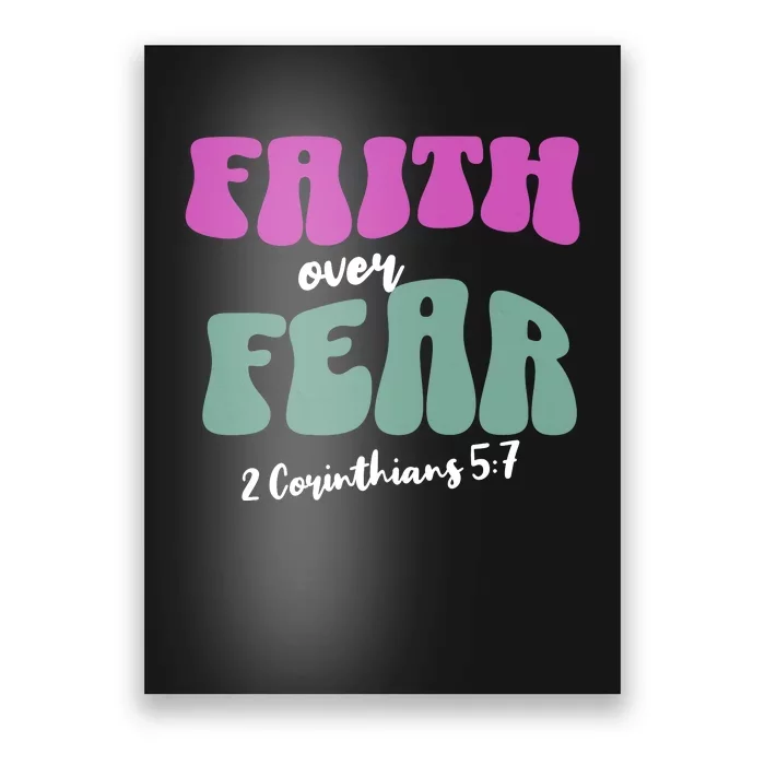 Faith Over Fear Christian Motivational Poster