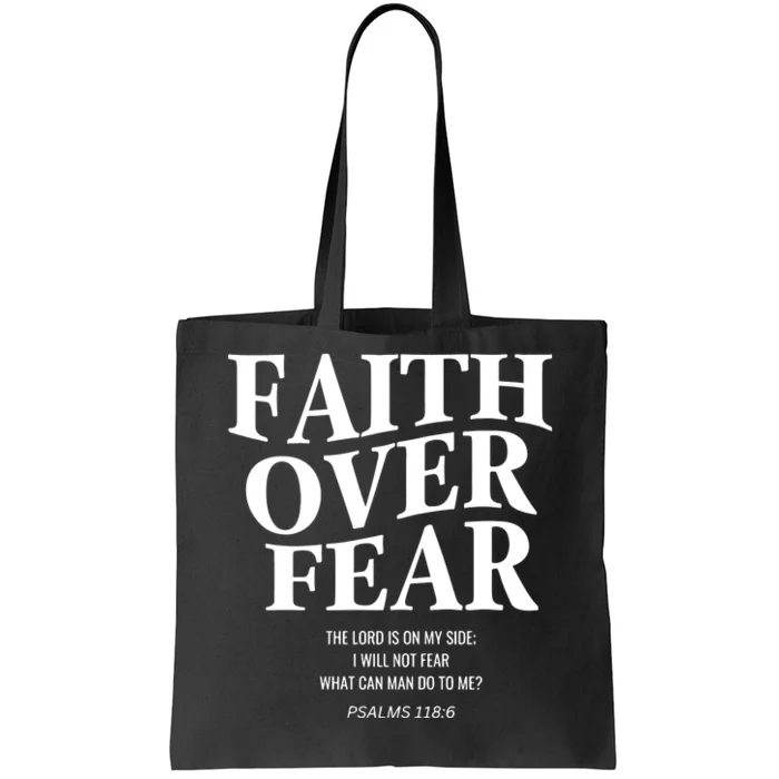 Faith Over Fear Christian Jesus Tote Bag