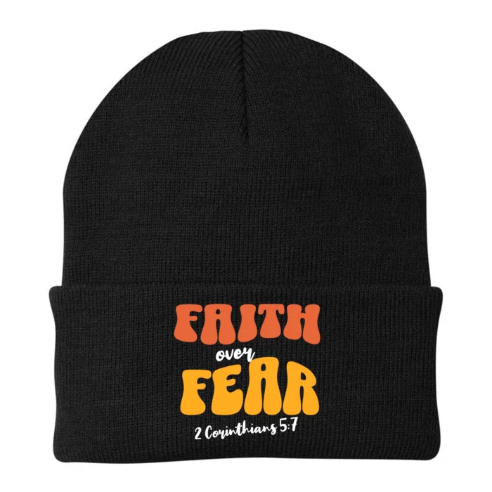 Faith Over Fear Christian Motivational Knit Cap Winter Beanie