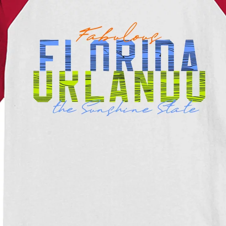 Fabulous Orlando Florida The Sunshine State Kids Colorblock Raglan Jersey