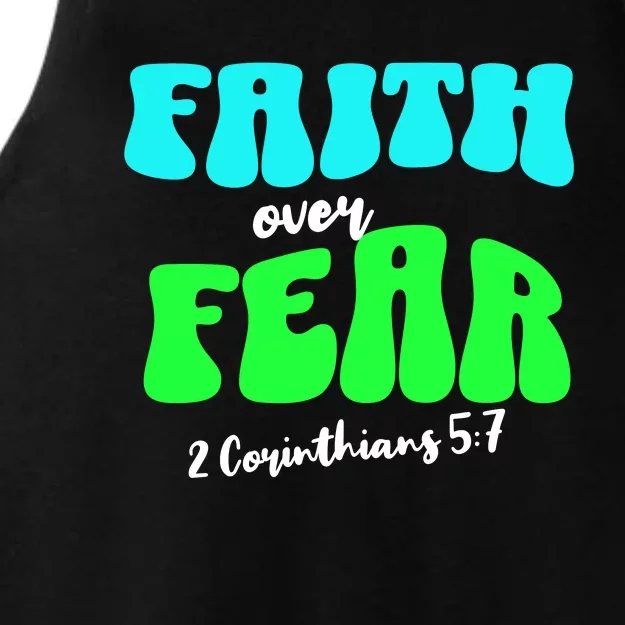 Faith Over Fear Christian Motivational Ladies Tri-Blend Wicking Tank