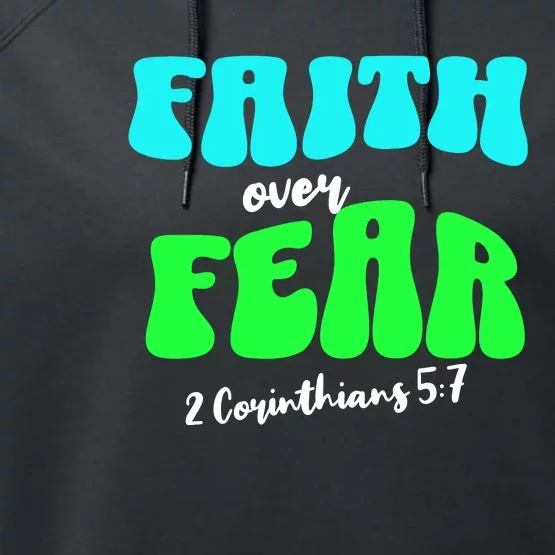 Faith Over Fear Christian Motivational Performance Fleece Hoodie