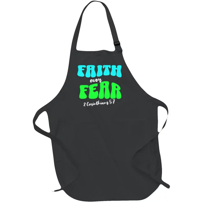 Faith Over Fear Christian Motivational Full-Length Apron With Pocket