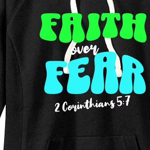 Faith Over Fear Christian Motivational Women's Fleece Hoodie