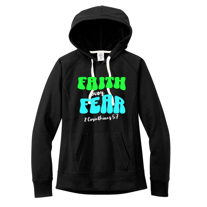 Faith Over Fear Christian Motivational Women's Fleece Hoodie