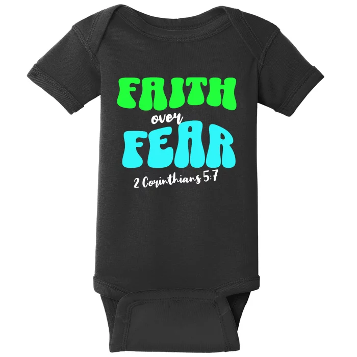 Faith Over Fear Christian Motivational Baby Bodysuit